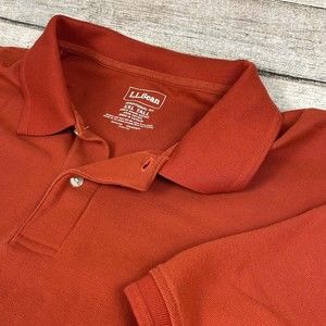LL Bean Short Sleeve Polo XXL Tall Traditional Fit Red